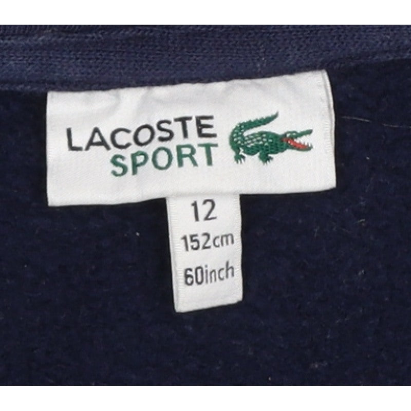 Lacoste Sport Boys Blue 12 Years Full Zip Hooded Logo Hoodie