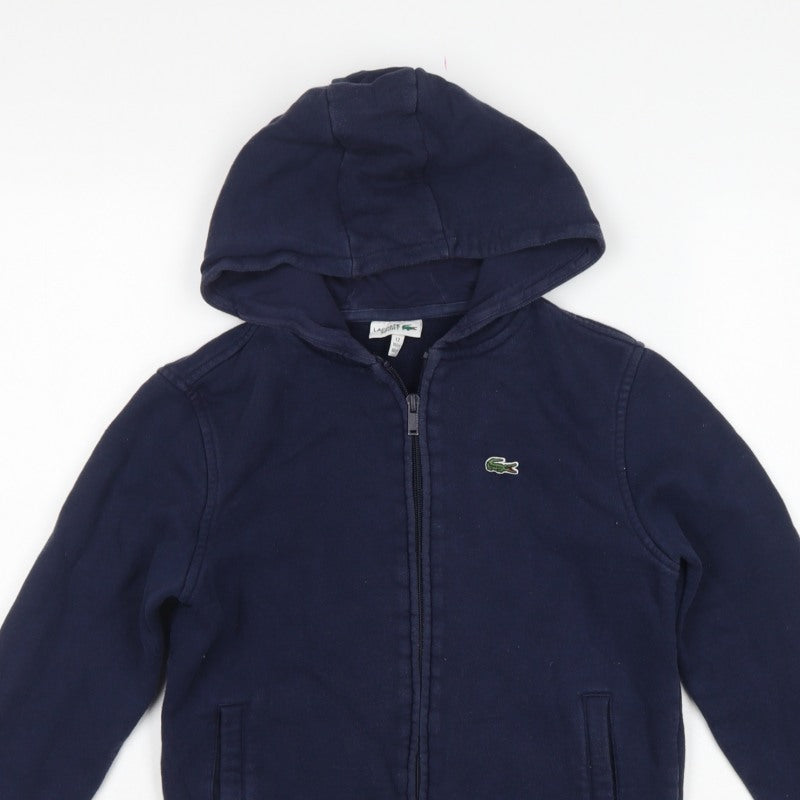 Lacoste Sport Boys Blue 12 Years Full Zip Hooded Logo Hoodie