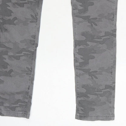 Mint Velvet Women Grey Camo Skinny Jeans Size 10 Zip Detail
