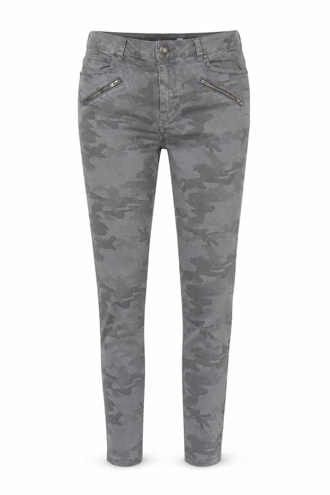 Mint Velvet Women Grey Camo Skinny Jeans Size 10 Zip Detail