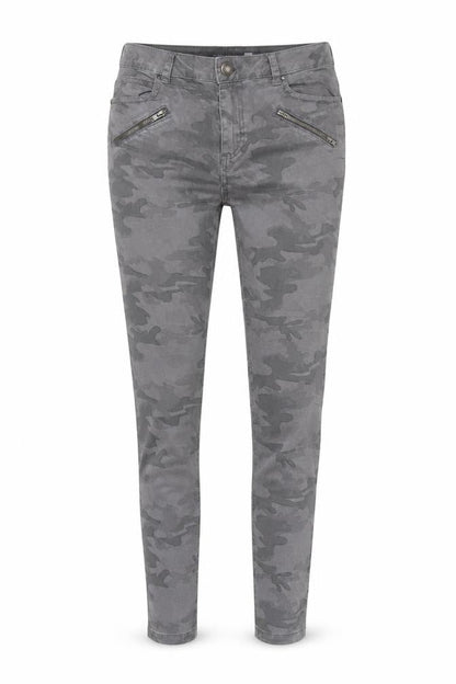 Mint Velvet Women Grey Camo Skinny Jeans Size 10 Zip Detail