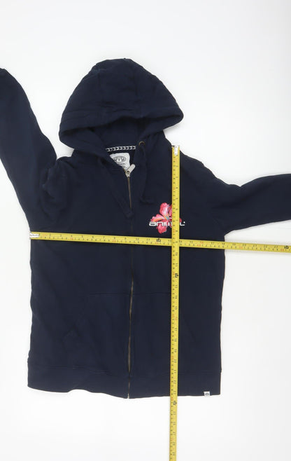 Animal Women’s Blue UK 8 Full Zip Floral Graphic Hoodie