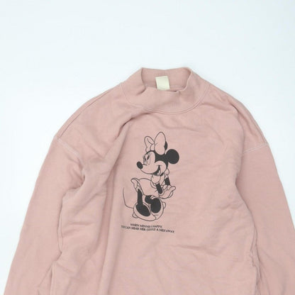 Uniqlo Women Pink S Minnie Mouse Graphic Mock Neck Jumper Dress