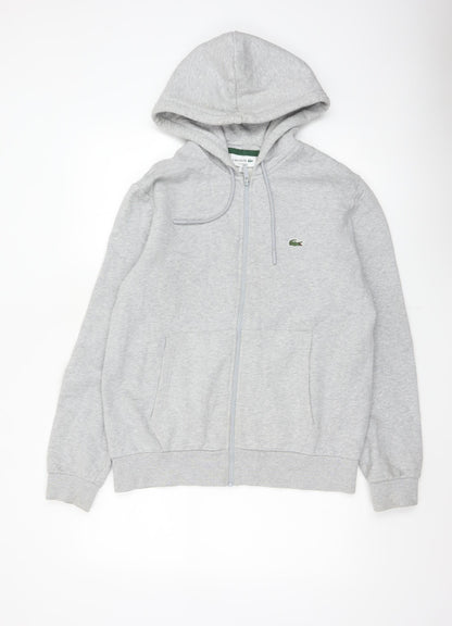 Lacoste Men’s Grey L Classic Fit Full Zip Hooded Logo Hoodie