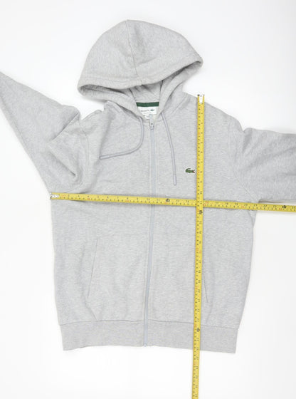 Lacoste Men’s Grey L Classic Fit Full Zip Hooded Logo Hoodie
