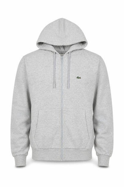 Lacoste Men’s Grey L Classic Fit Full Zip Hooded Logo Hoodie