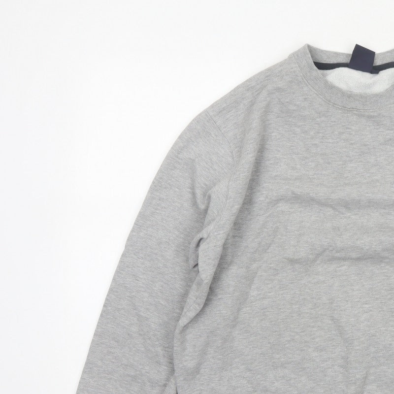 Cotton Traders Men’s Grey M Crew Neck Logo Fleece Pullover Sweatshirt
