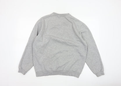 Cotton Traders Men’s Grey M Crew Neck Logo Fleece Pullover Sweatshirt