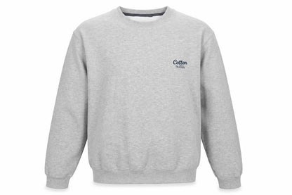 Cotton Traders Men’s Grey M Crew Neck Logo Fleece Pullover Sweatshirt