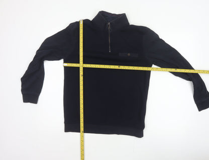 Ted Baker Men’s Blue S Half Zip High Neck Designer Sweatshirt