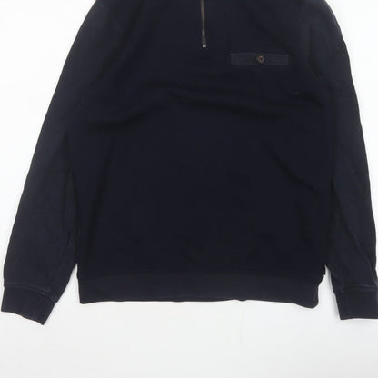 Ted Baker Men’s Blue S Half Zip High Neck Designer Sweatshirt