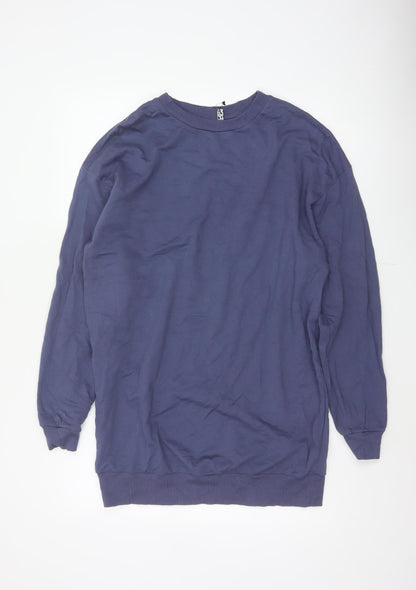 ASOS Design Women’s Blue UK 8 Longline Crew Neck Pullover Sweatshirt