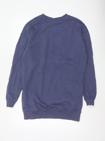ASOS Design Women’s Blue UK 8 Longline Crew Neck Pullover Sweatshirt
