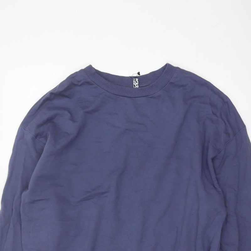ASOS Design Women’s Blue UK 8 Longline Crew Neck Pullover Sweatshirt