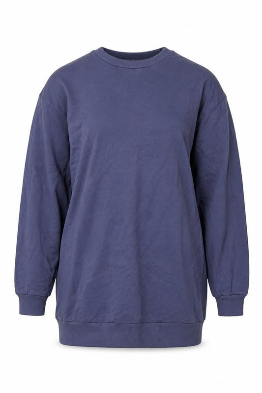 ASOS Design Women’s Blue UK 8 Longline Crew Neck Pullover Sweatshirt