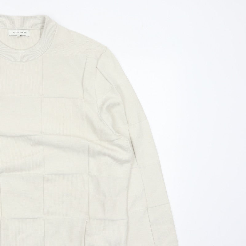 Marks & Spencer Autograph Men’s Ivory XL Geometric Knit Jumper