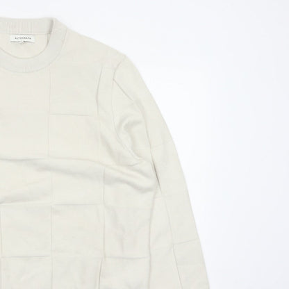 Marks & Spencer Autograph Men’s Ivory XL Geometric Knit Jumper