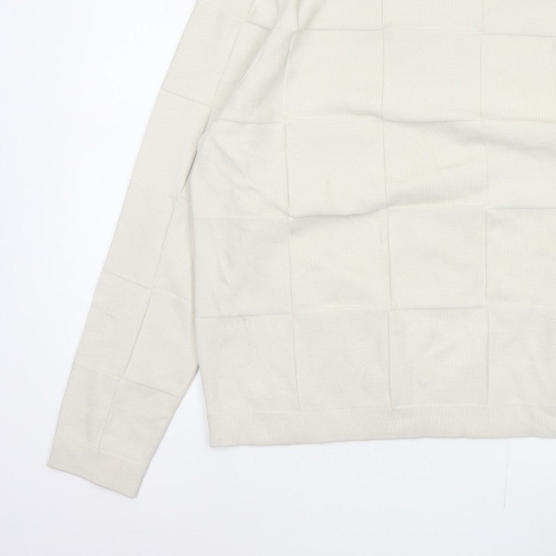Marks & Spencer Autograph Men’s Ivory XL Geometric Knit Jumper