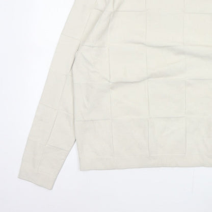 Marks & Spencer Autograph Men’s Ivory XL Geometric Knit Jumper