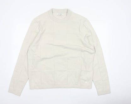 Marks & Spencer Autograph Men’s Ivory XL Geometric Knit Jumper