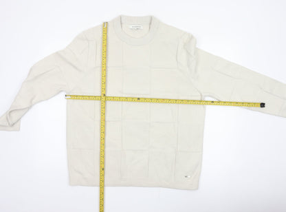 Marks & Spencer Autograph Men’s Ivory XL Geometric Knit Jumper