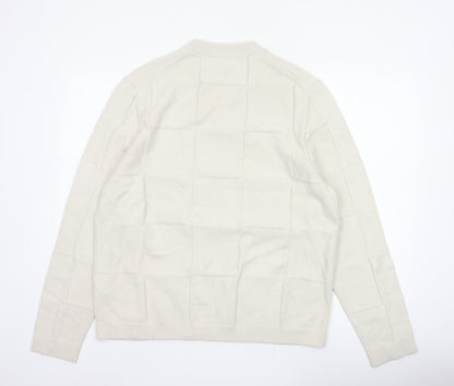 Marks & Spencer Autograph Men’s Ivory XL Geometric Knit Jumper