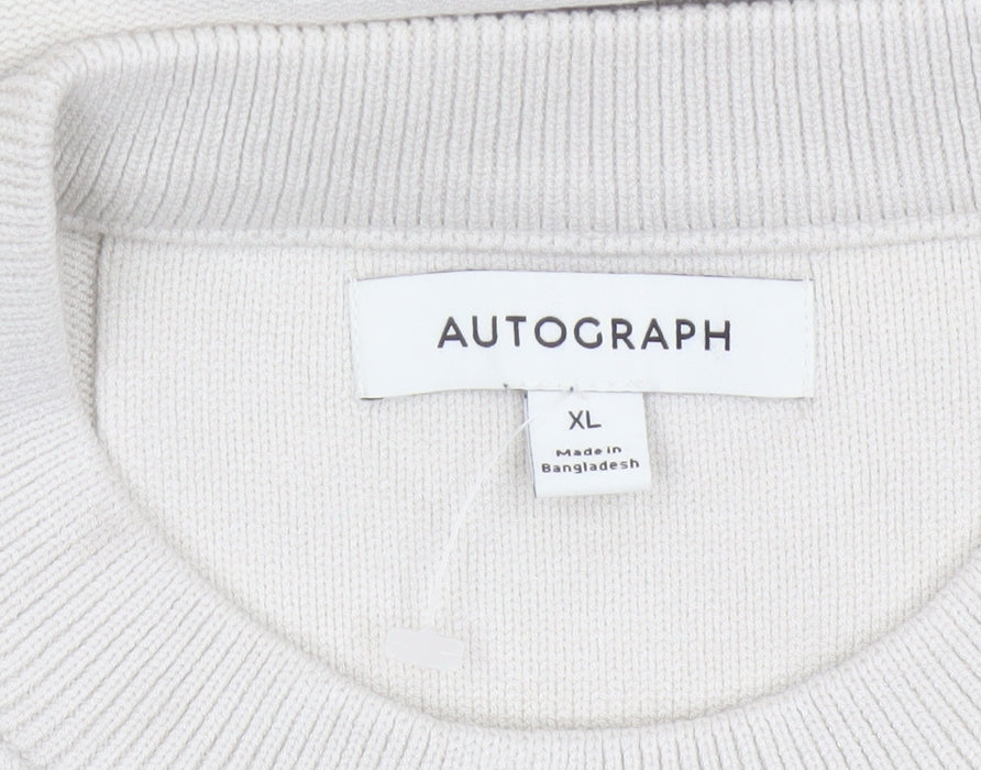Marks & Spencer Autograph Men’s Ivory XL Geometric Knit Jumper