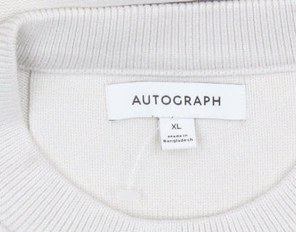 Marks & Spencer Autograph Men’s Ivory XL Geometric Knit Jumper