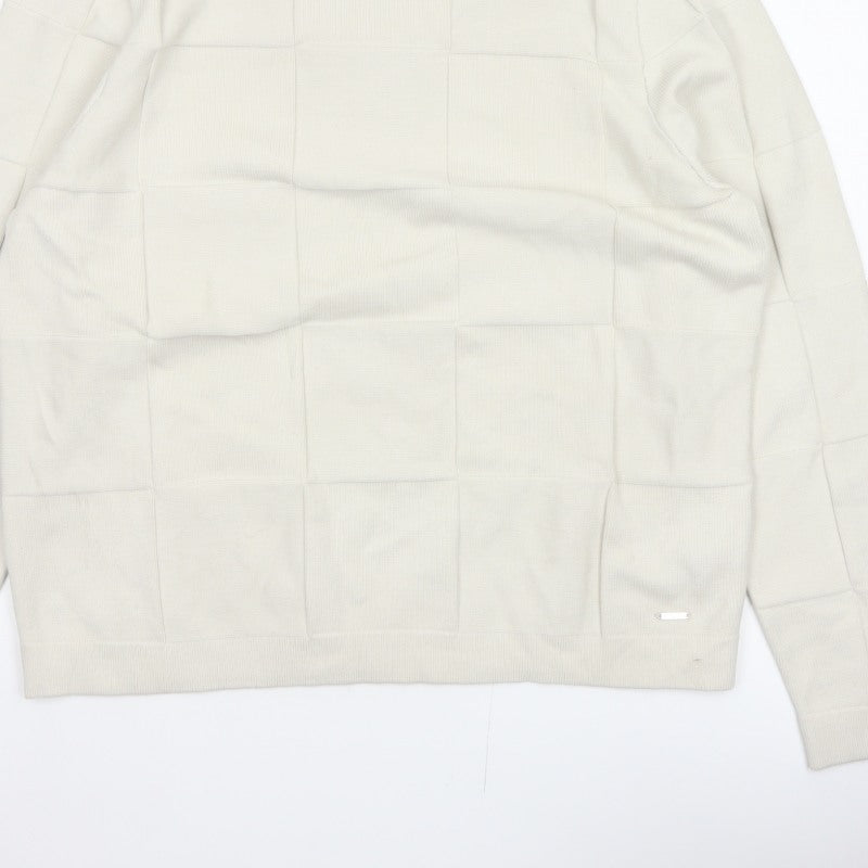Marks & Spencer Autograph Men’s Ivory XL Geometric Knit Jumper