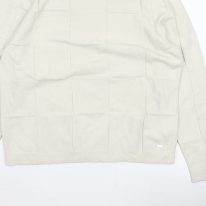Marks & Spencer Autograph Men’s Ivory XL Geometric Knit Jumper