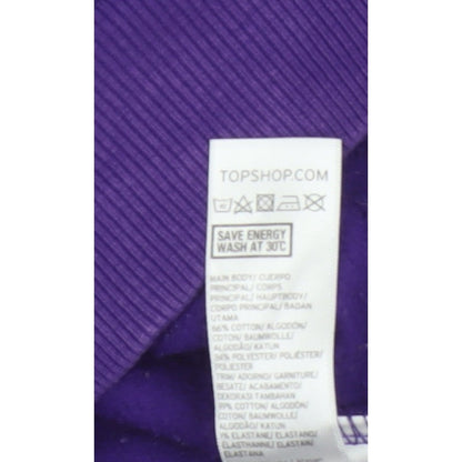 Topshop Women Purple S Paradise Palms Graphic Pullover Sweatshirt