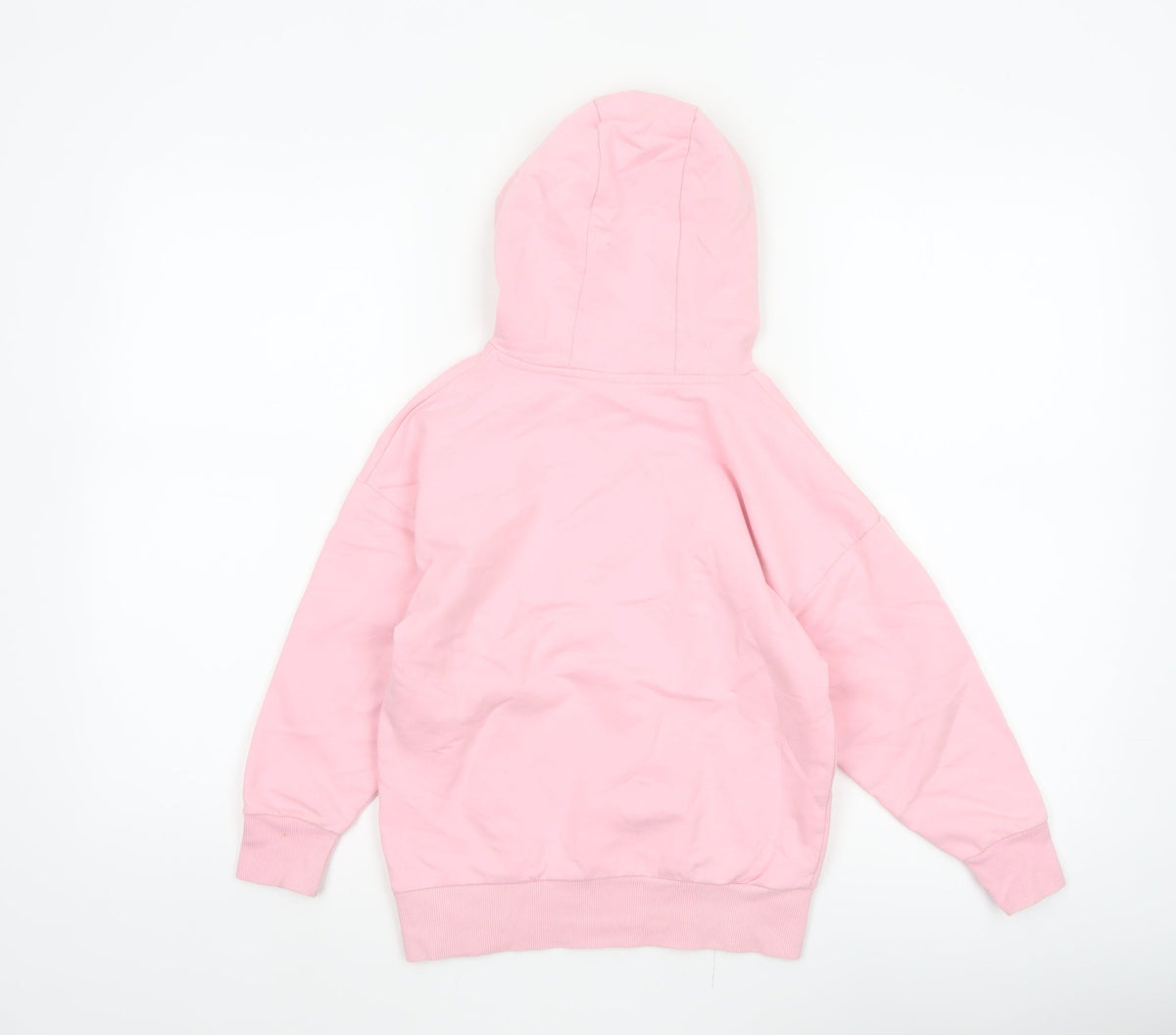 Barbie Girls Pink 7 Years Pullover Hoodie Sequin Logo Pocket Cotton Blend