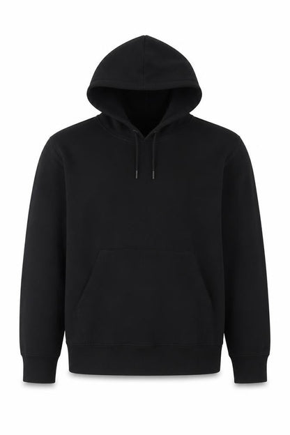 Marks and Spencer Men Black L Pullover Hoodie Cotton Blend Pockets