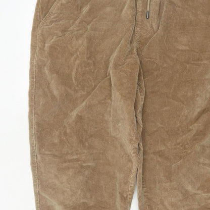 Denim Co. Men’s Beige M Corduroy Cuff Jogger Trousers Drawstring