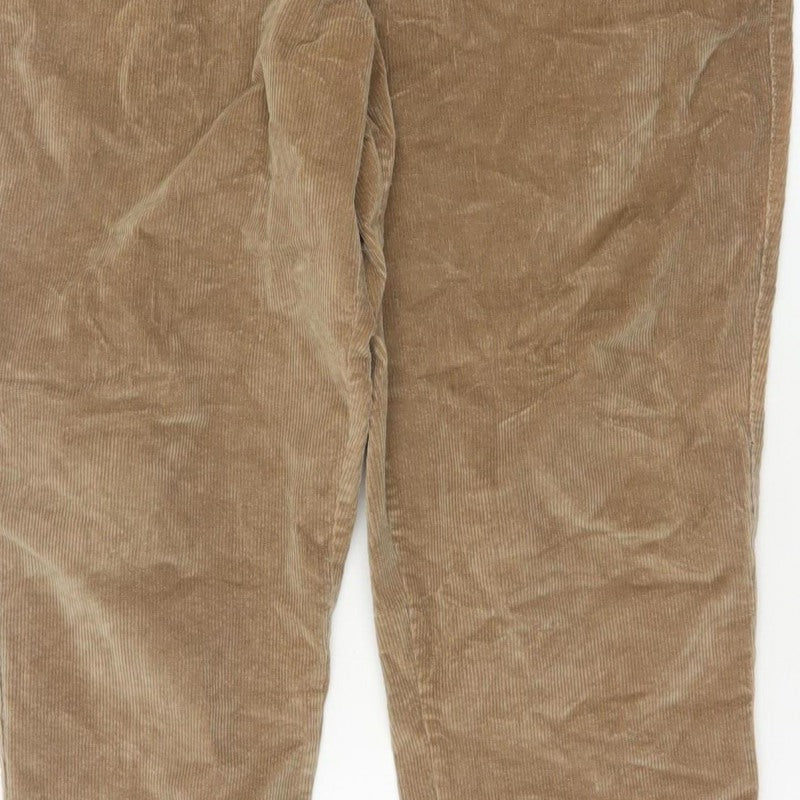 Denim Co. Men’s Beige M Corduroy Cuff Jogger Trousers Drawstring