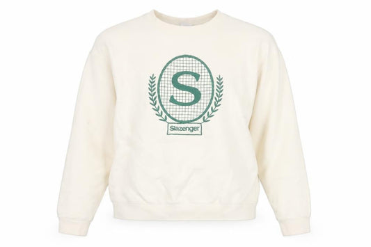 Slazenger Women’s Ivory UK 10 Pullover Sweatshirt Tennis Logo Cotton Blend
