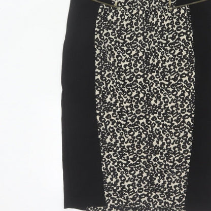 Marks and Spencer Women Black Leopard Print UK 12 Pencil Dress