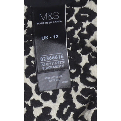 Marks and Spencer Women Black Leopard Print UK 12 Pencil Dress