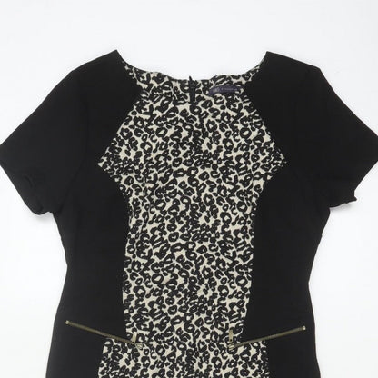 Marks and Spencer Women Black Leopard Print UK 12 Pencil Dress