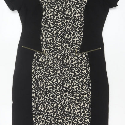 Marks and Spencer Women Black Leopard Print UK 12 Pencil Dress