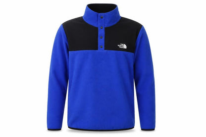 The North Face Men’s Blue Black M Fleece Snap Henley Sweatshirt