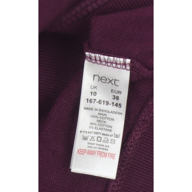 Next Women’s Purple UK 10 Cotton Crew Neck Pullover Sweatshirt
