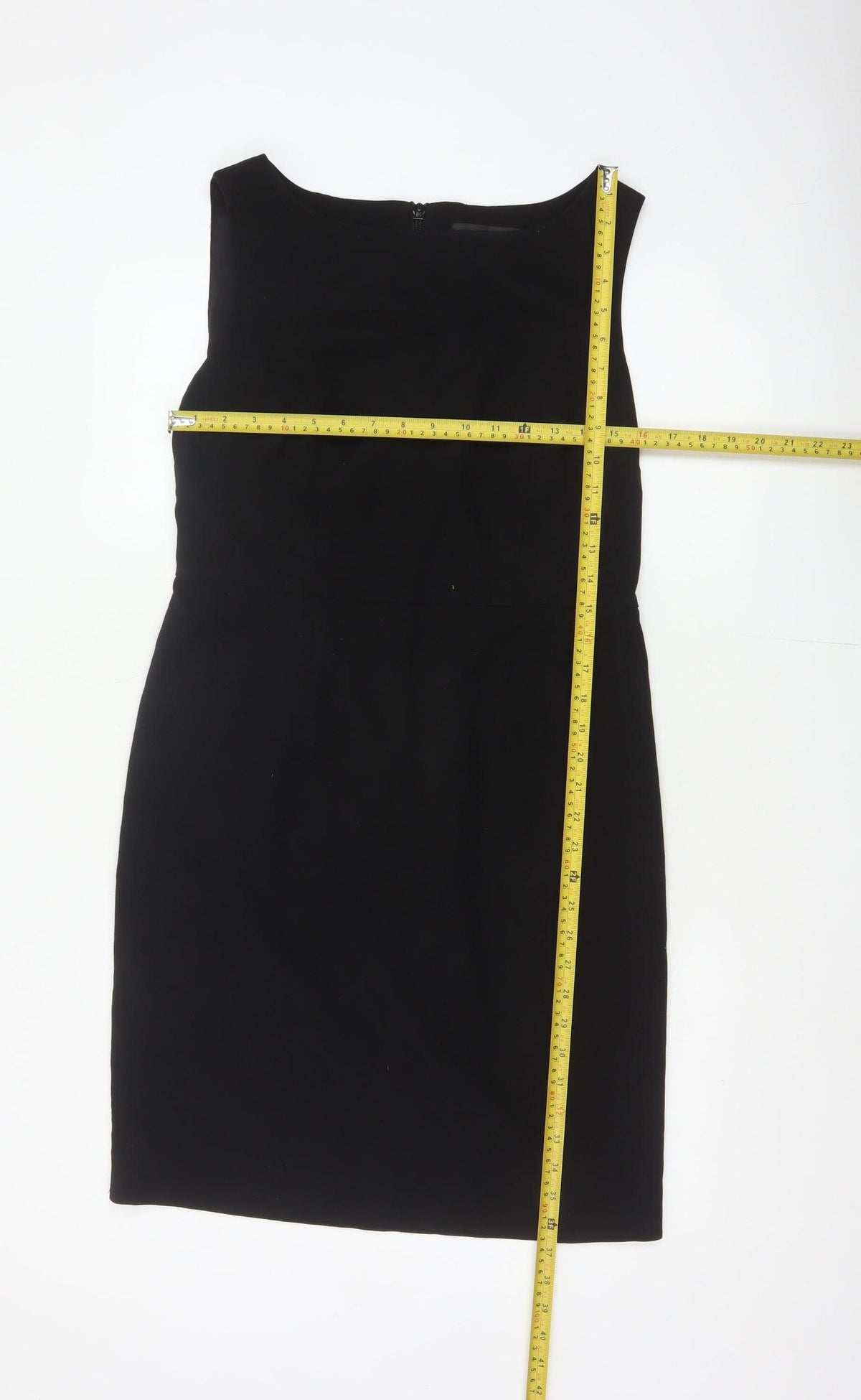Next Women Black UK 12 Sleeveless Pencil Sheath Workwear Dress