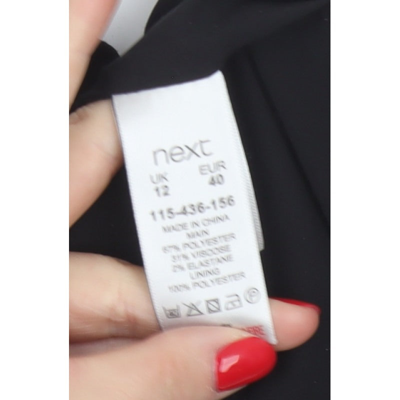 Next Women Black UK 12 Sleeveless Pencil Sheath Workwear Dress