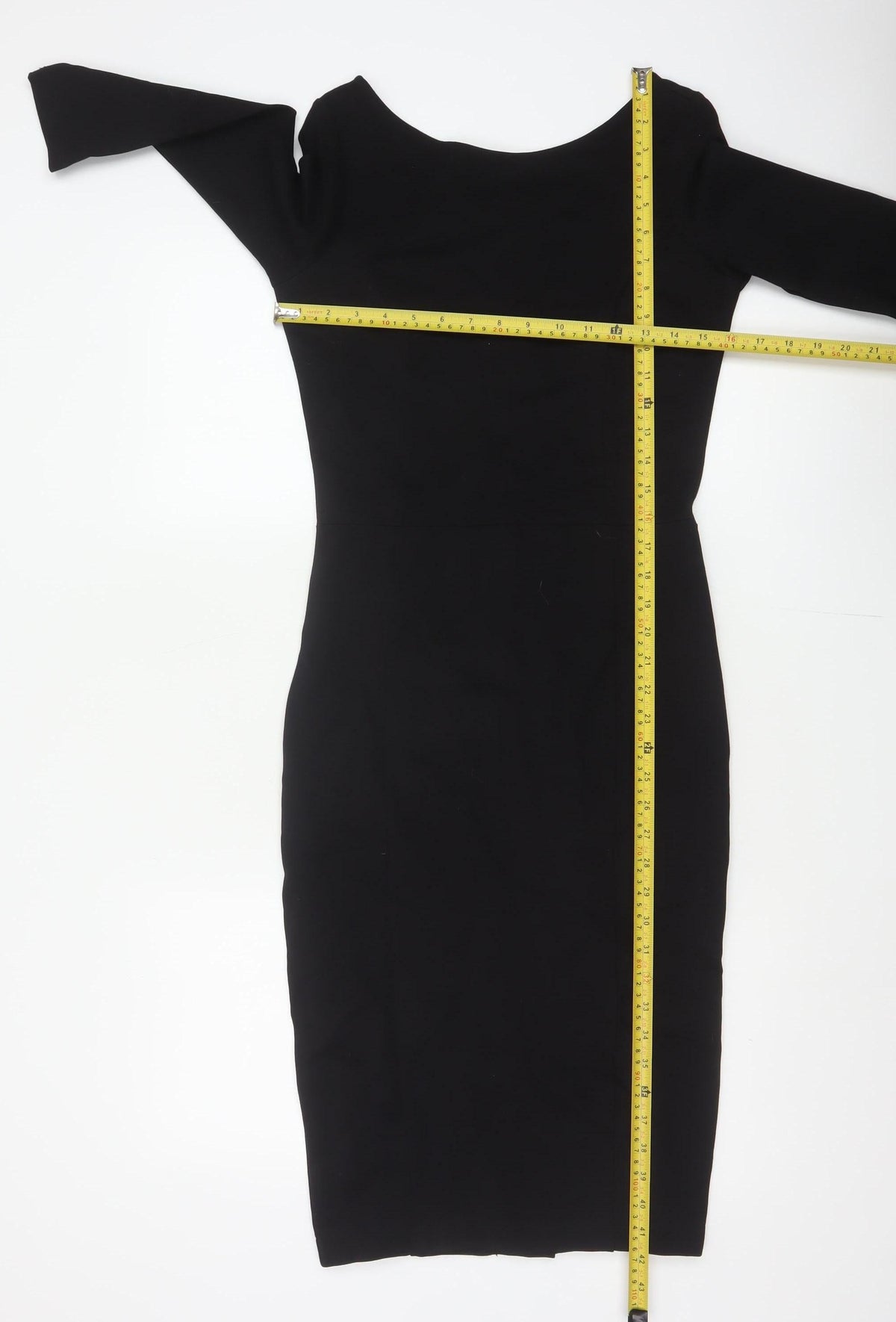Hush Women’s Black Size 6 Midi Pencil Dress Boat Neck Stretch