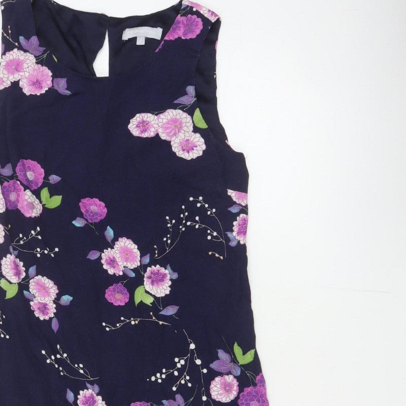 Red Herring Women’s Blue Floral Shift Dress Size 8 Sleeveless
