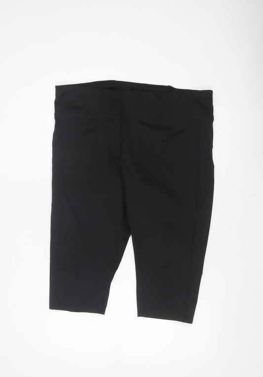 Goodmove Women’s Black Size 22 Compression Activewear Capri Shorts Pockets