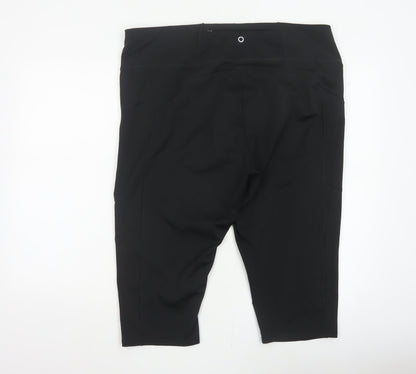 Goodmove Women’s Black Size 22 Compression Activewear Capri Shorts Pockets