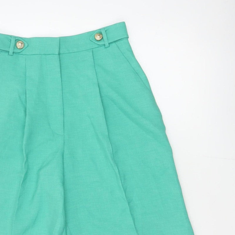 River Island Women Green Size 8 Sailor Pleated High Waist Shorts