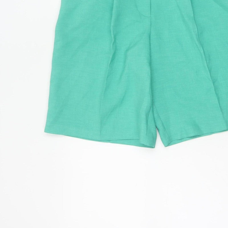 River Island Women Green Size 8 Sailor Pleated High Waist Shorts